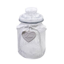 Decorative Ribbed Heart Glass Jar