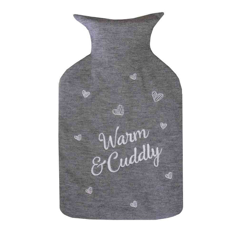 Hot Water Bottle and Eye Mask Set - Grey