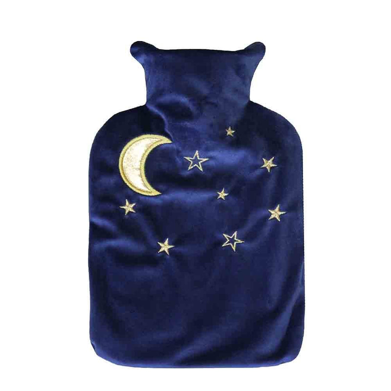 Hot Water Bottle and Eye Mask Set - Blue