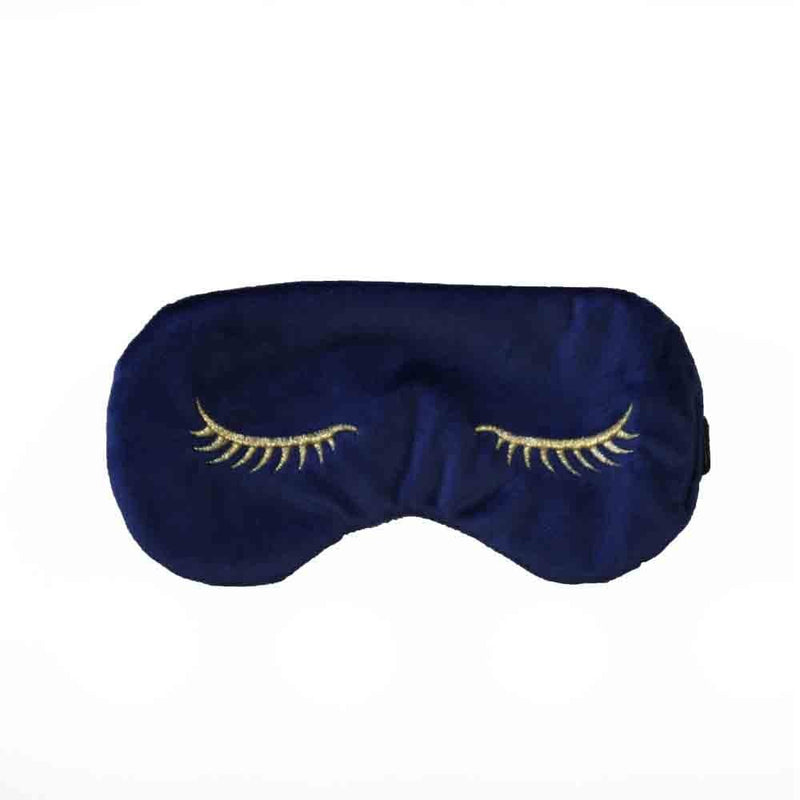 Hot Water Bottle and Eye Mask Set - Blue