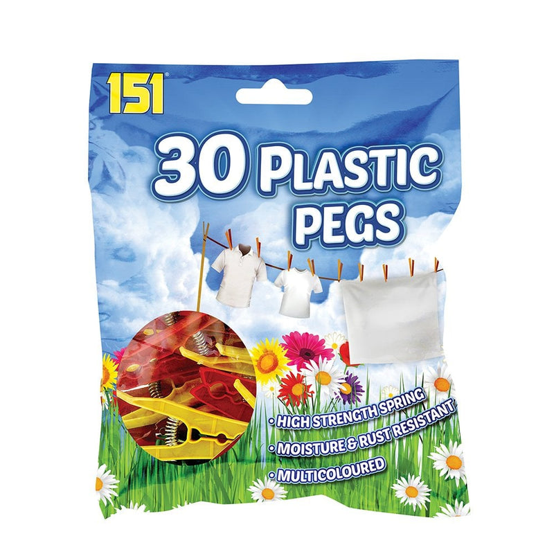 30 Pack Plastic Clothes Pegs