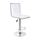 New York White Or Black Faux Leather Swivel Barstool, Height Adjustable Stool, Padded Barstool For Kitchen Island, Breakfast Bar, Upholstered Bar Stool, American Diner Furniture (White)