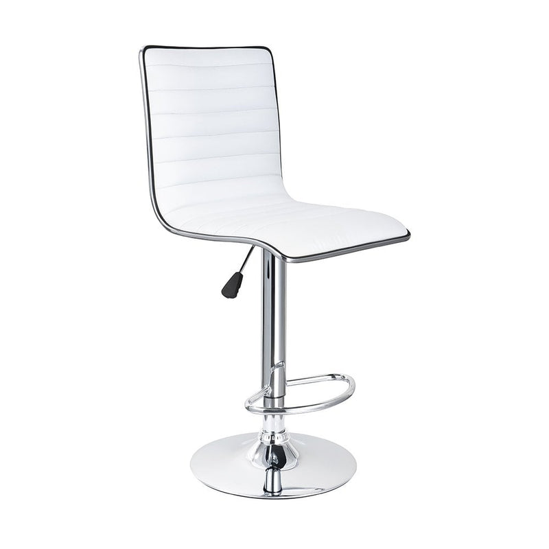New York White Or Black Faux Leather Swivel Barstool, Height Adjustable Stool, Padded Barstool For Kitchen Island, Breakfast Bar, Upholstered Bar Stool, American Diner Furniture (White)