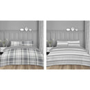 Twill Check/Twill Stripe Twin Pack Duvet Set