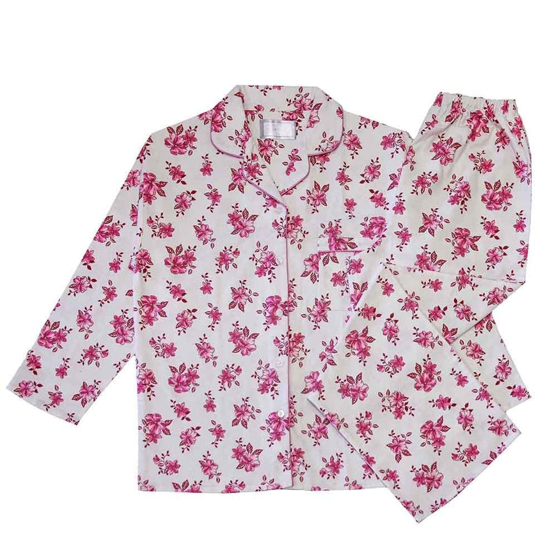 Pink Floral Flannel Pyjama Set