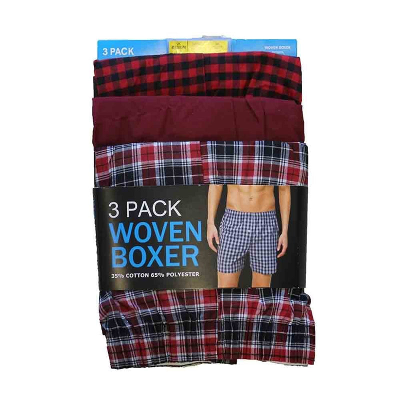 3PK Woven Boxers - Red