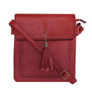 Tassel Front Cross Body Bag Red