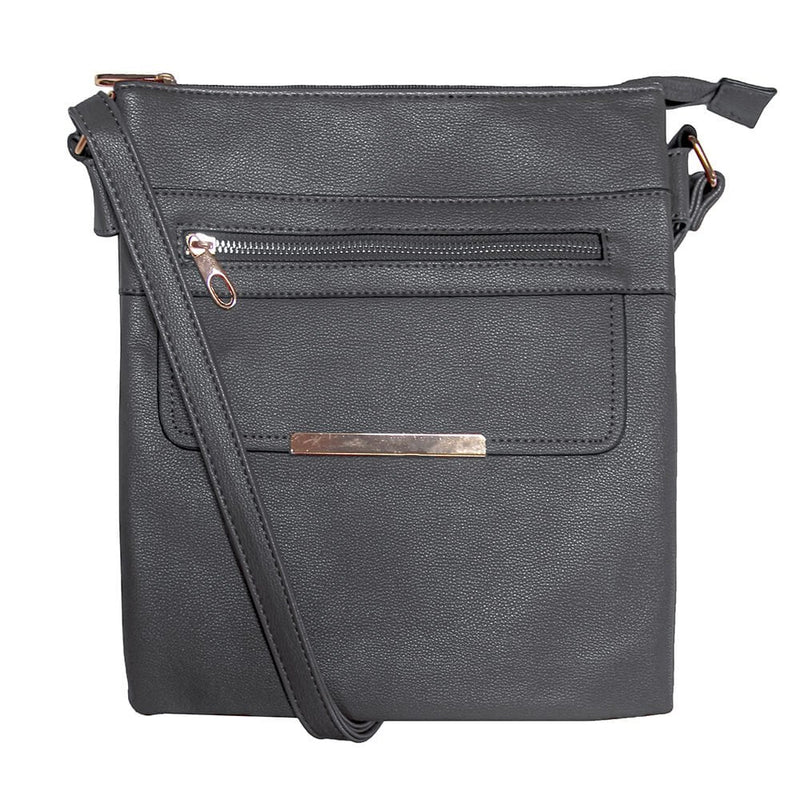 Zip Pocket Cross Body Bag Black