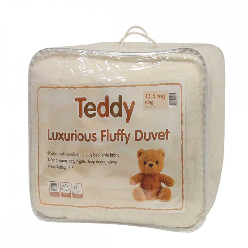 Teddy Supersoft Fleece Fluffy 13.5 Tog Duvet - Single/Double/King