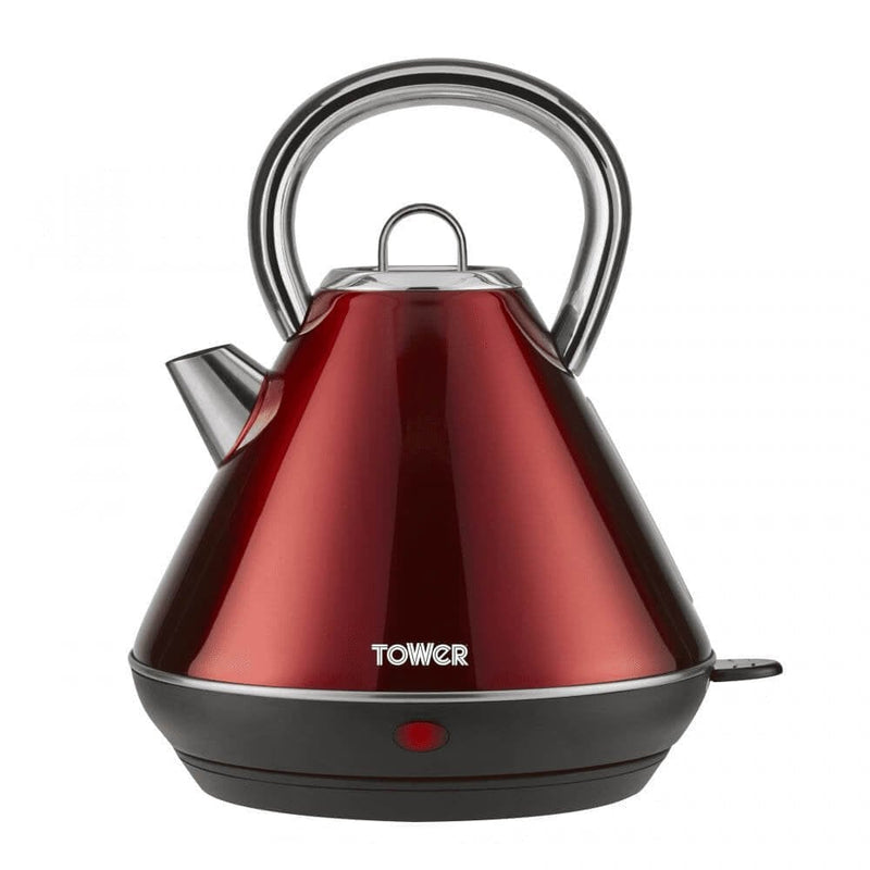 Tower 3KW 1.8L Stainless Steel Pyramid Kettle - Red