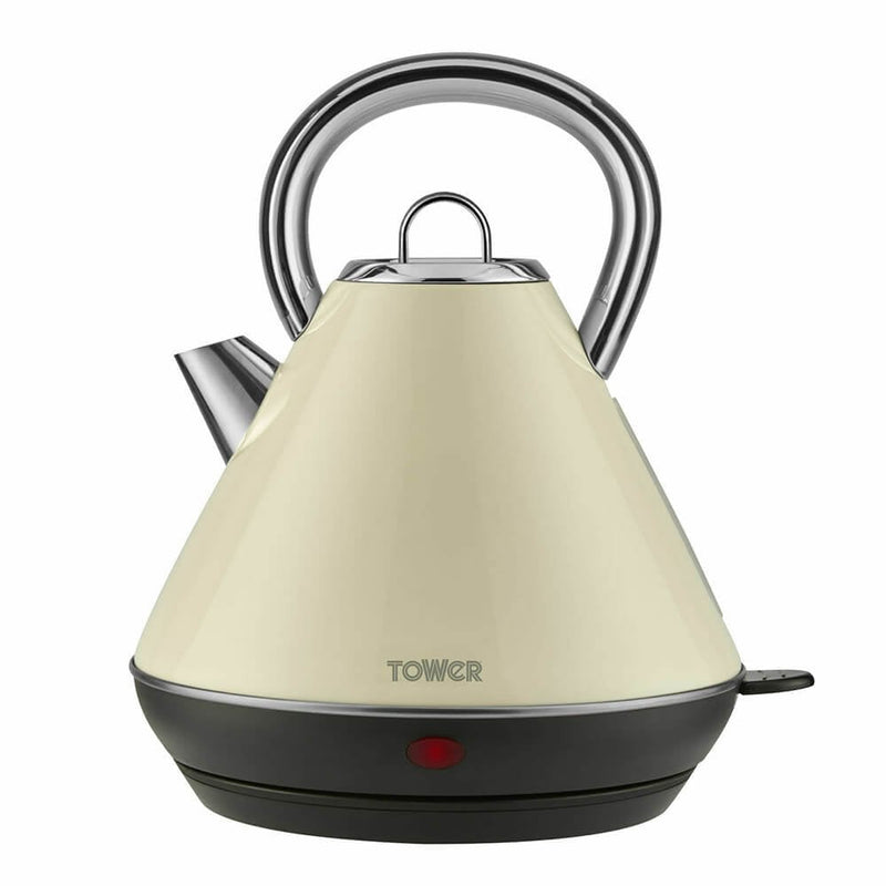 Tower 3KW 1.8L Stainless Steel Pyramid Kettle - Cream