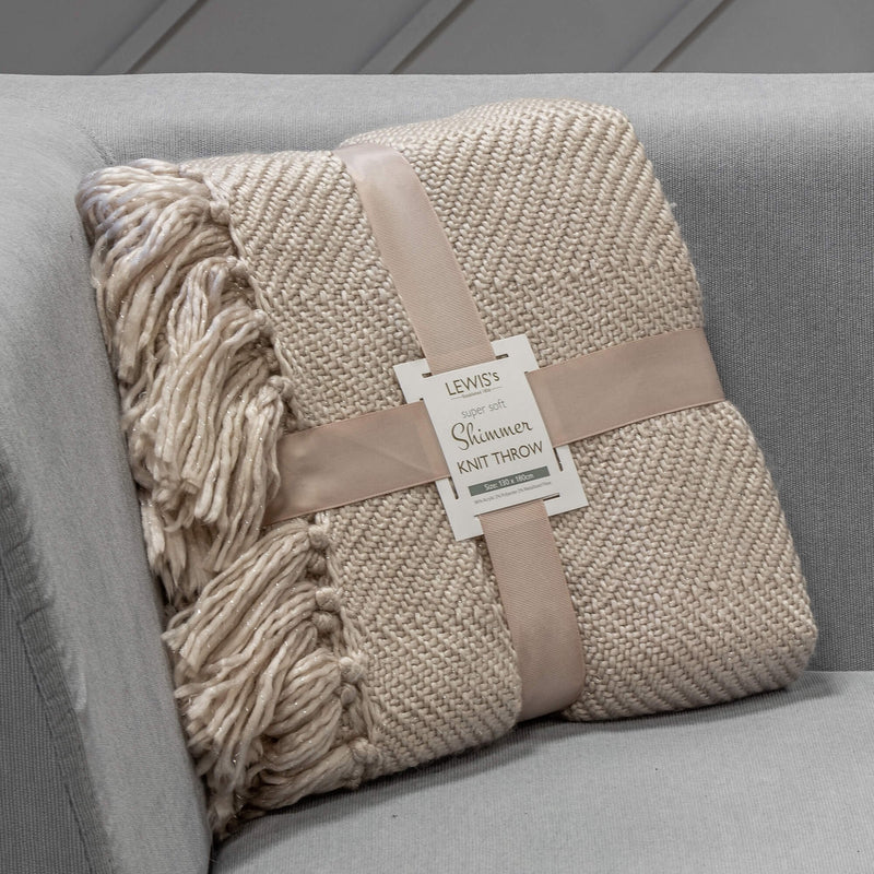 Shimmer Knit Throw - Stone