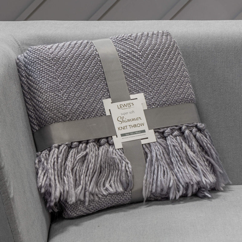 Shimmer Knit Throw - Grey