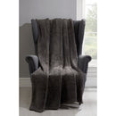Teddy Lurex Sparkle Faux Fur Throw - Charcoal