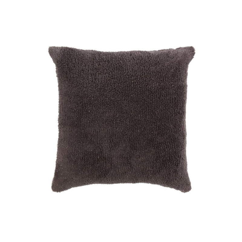 Teddy Lurex Sparkle Faux Fur Cushion - Charcoal
