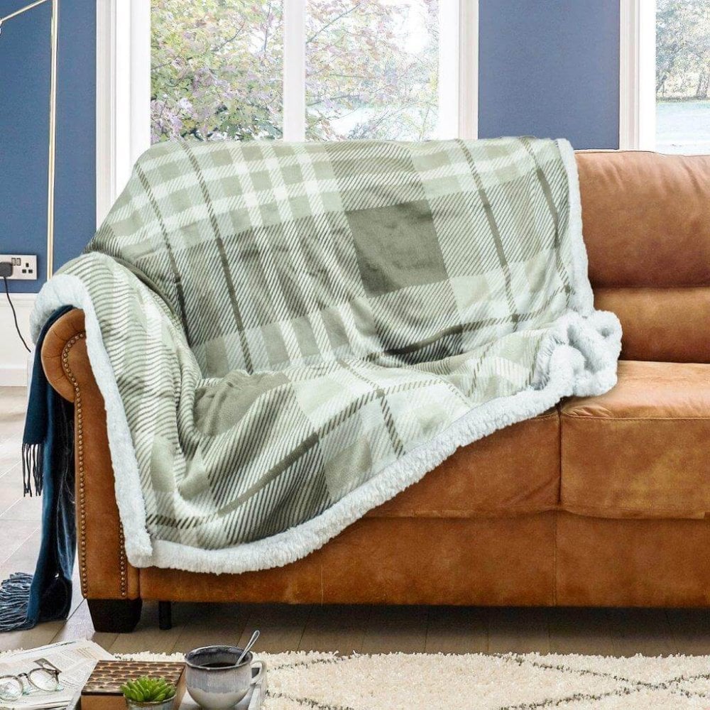 Lewis's Flannel Check Throw - Natural