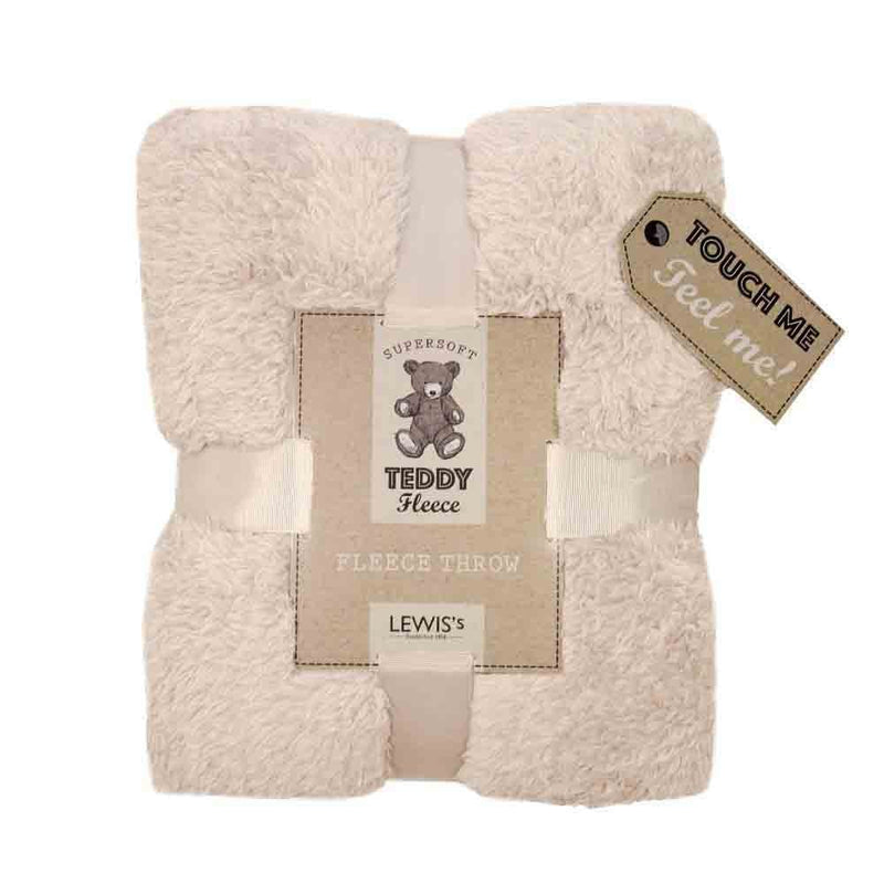 Teddy Fleece Super Soft Throw - Cream