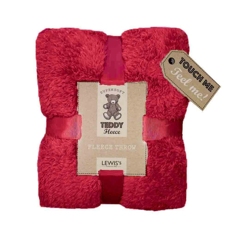 Teddy Fleece Super Soft Throw - Red