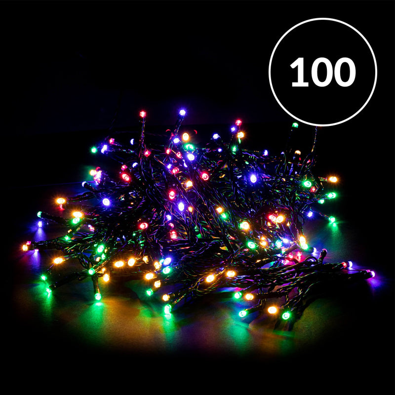 Christmas Sparkle Indoor and Outdoor Chaser Lights x 100 Multi Coloured LEDs - Mains Operated