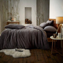 Teddy Fleece Snuggle Charcoal Duvet Set - Single/Double/King