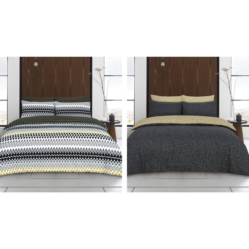 Gene Digital/Crosshatch Twin Pack Duvet Set