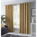 Sorbonne Lined Eyelet Curtains - Ochre