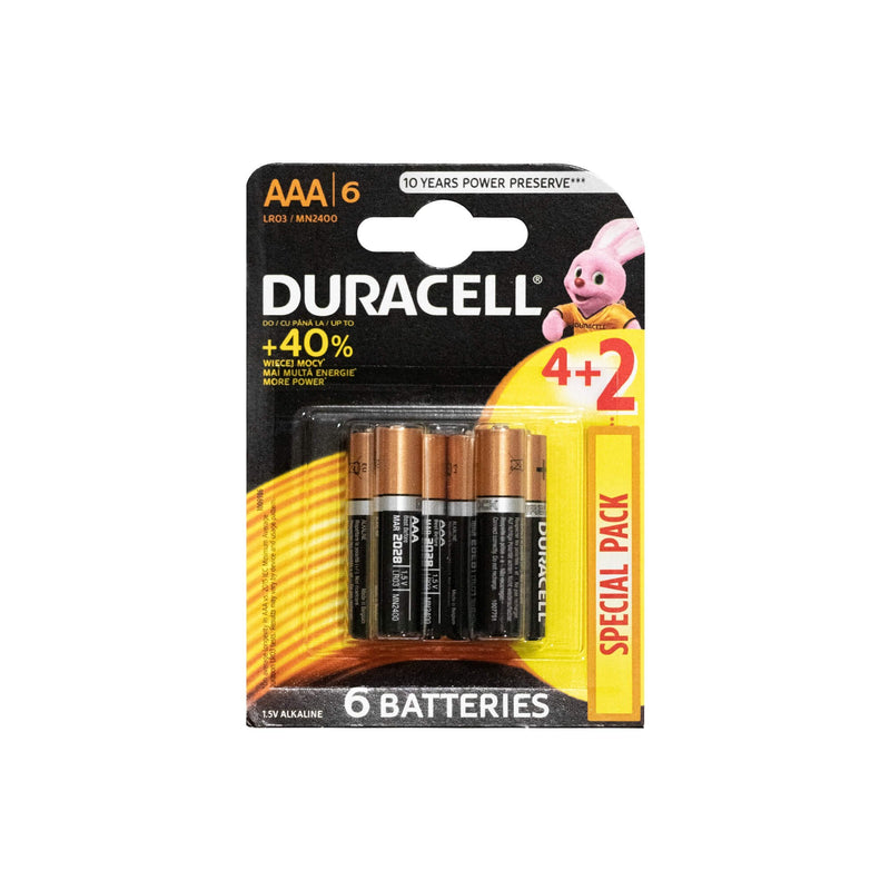 Duracell AAA 4+2 Pack Batteries