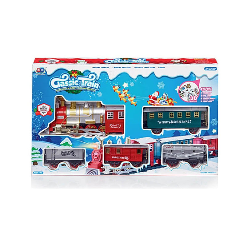 Christmas Sparkle Classic Train 17 piece Set with Lights and Music Large - Battery Operated