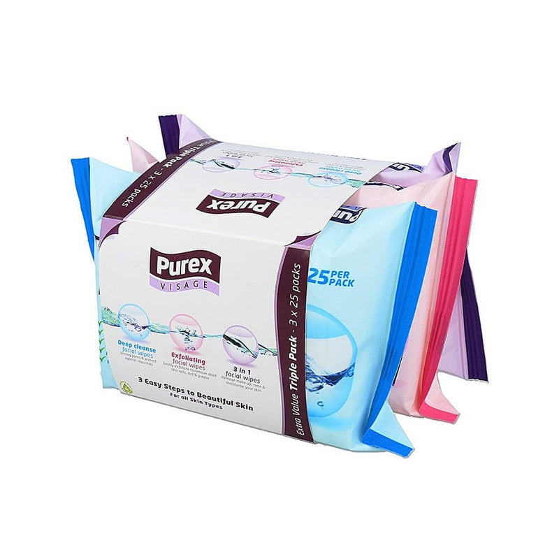 Purex 3 Pack Variety Face Wipes