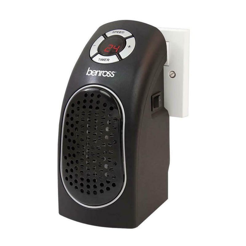 Benross Black PTC Plug In Upright Electric Digital Room Warming Fan Heater
