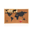 Framed Cork Board World Map With Pins