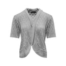 Pointelle Scoop Shrug - Grey