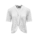 Pointelle Scoop Shrug - White