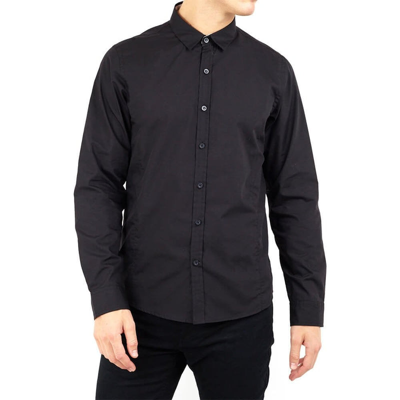 Brave Soul Long Sleeve Shirt - Black