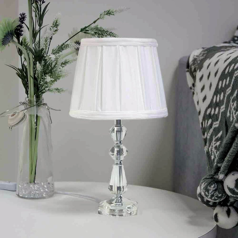 Crystal Table Lamp - White