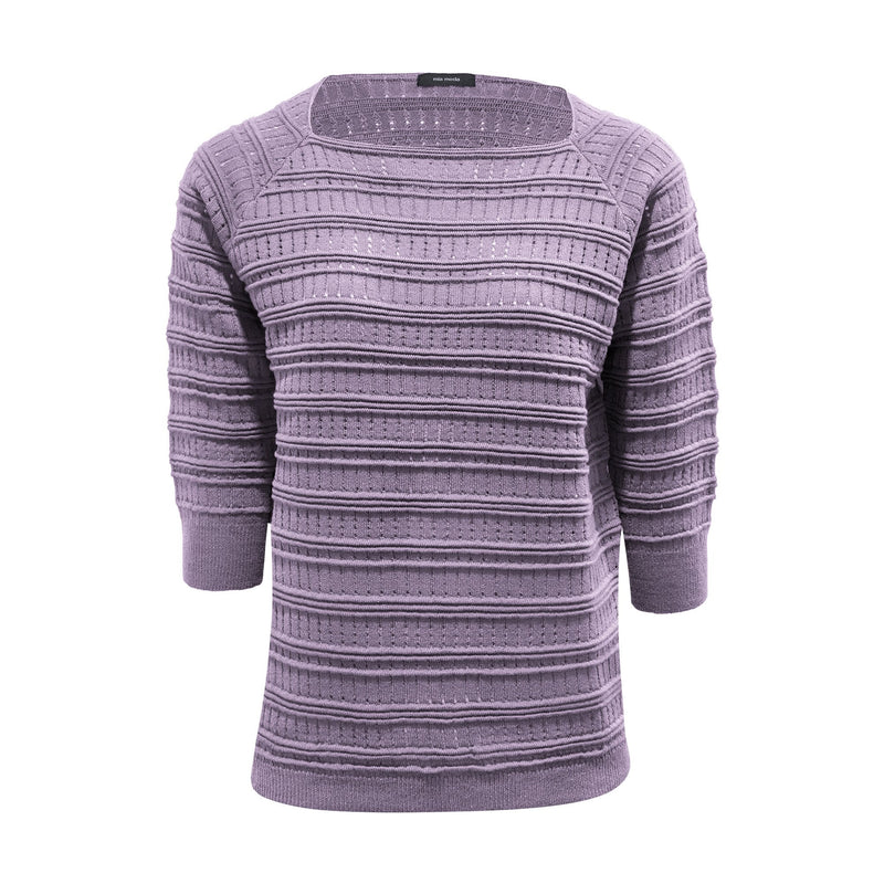 Stitch Square Neck Acrylic Jumper - Violet