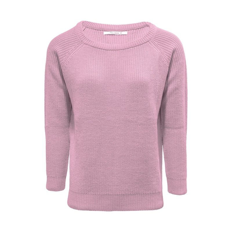 Fisherman Rib Sweater - Pale Pink