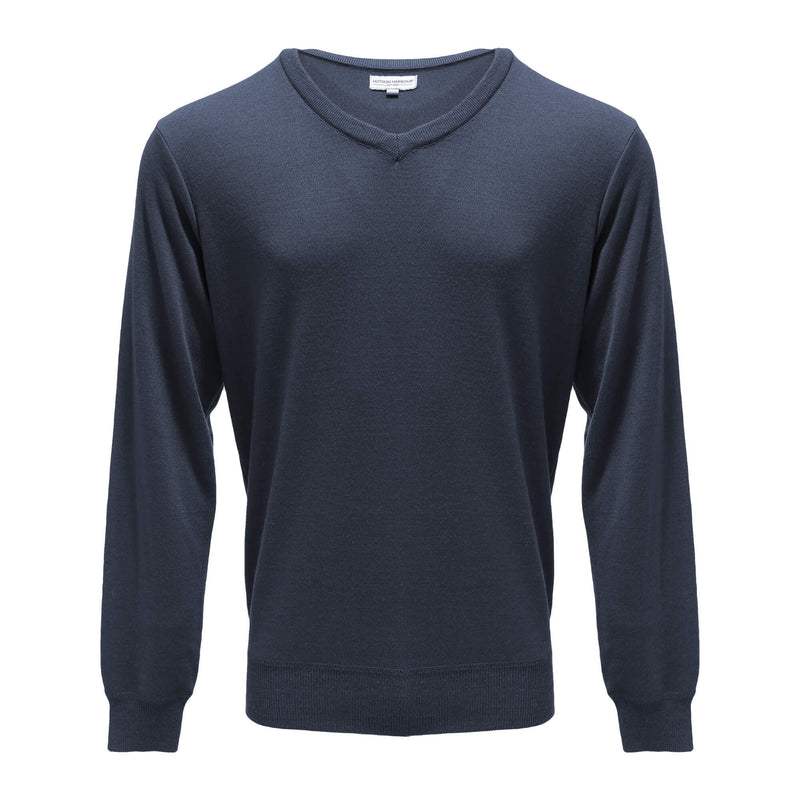 Hutson Harbour Plain V-Neck Jumper - Blue