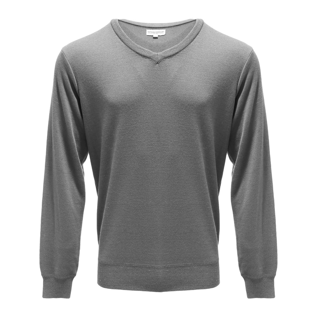 Hutson Harbour Plain V Neck Jumper Grey
