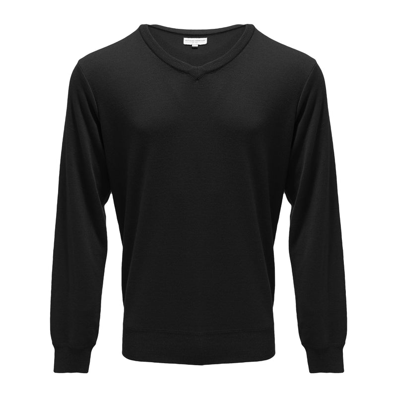 Hutson Harbour Plain V-Neck Jumper - Black