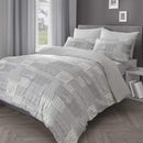 Skandi Patchwork Brushed Cotton Duvet Set - Grey