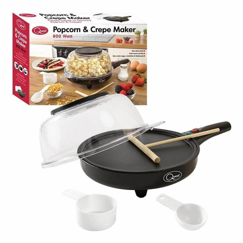 Quest 2-In-1 Popcorn And Crepe Maker - Black