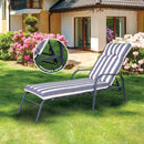 Silver & Stone Windsor Premium Padded Striped Sun Lounger 200cm