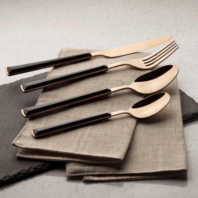 16 Piece Rose Gold Cutlery Set