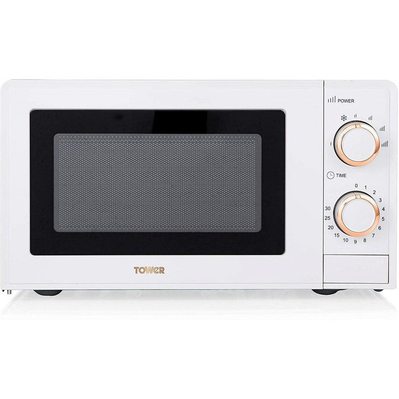 Tower Rose Gold 17L 700W Manual Microwave - White/Rose Gold