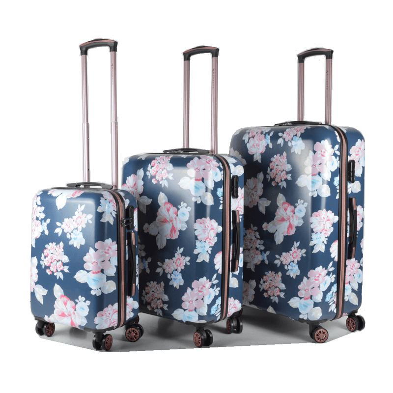 Floral Print ABS Luggage - Large