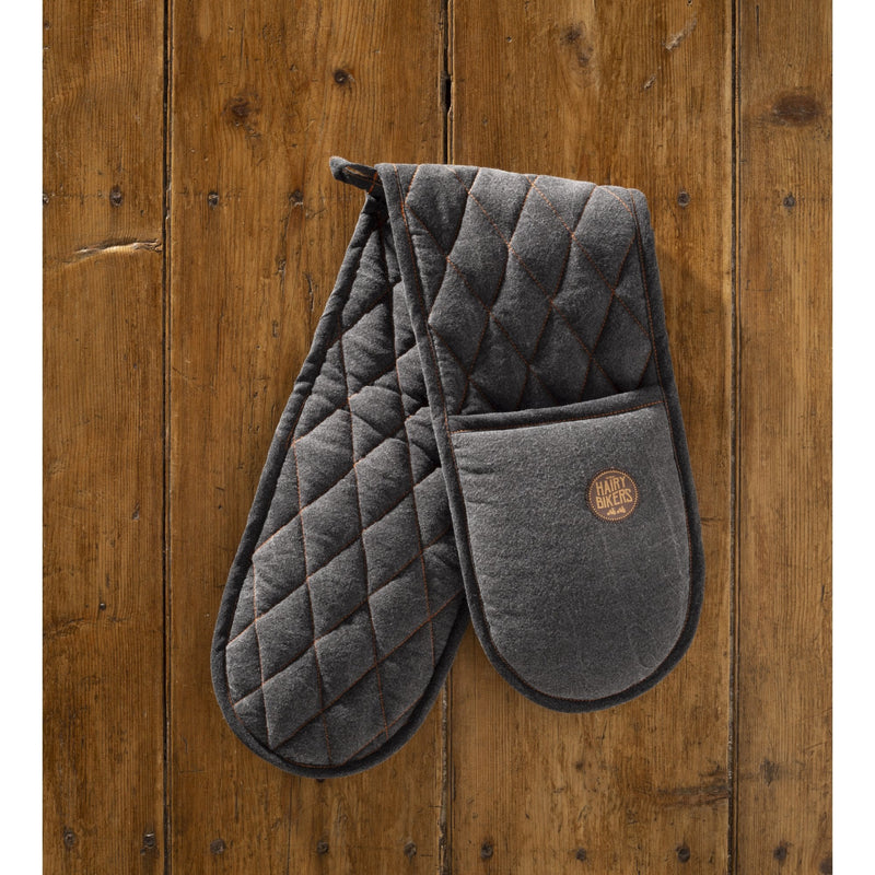 Black Stonewash Denim Double Oven Glove