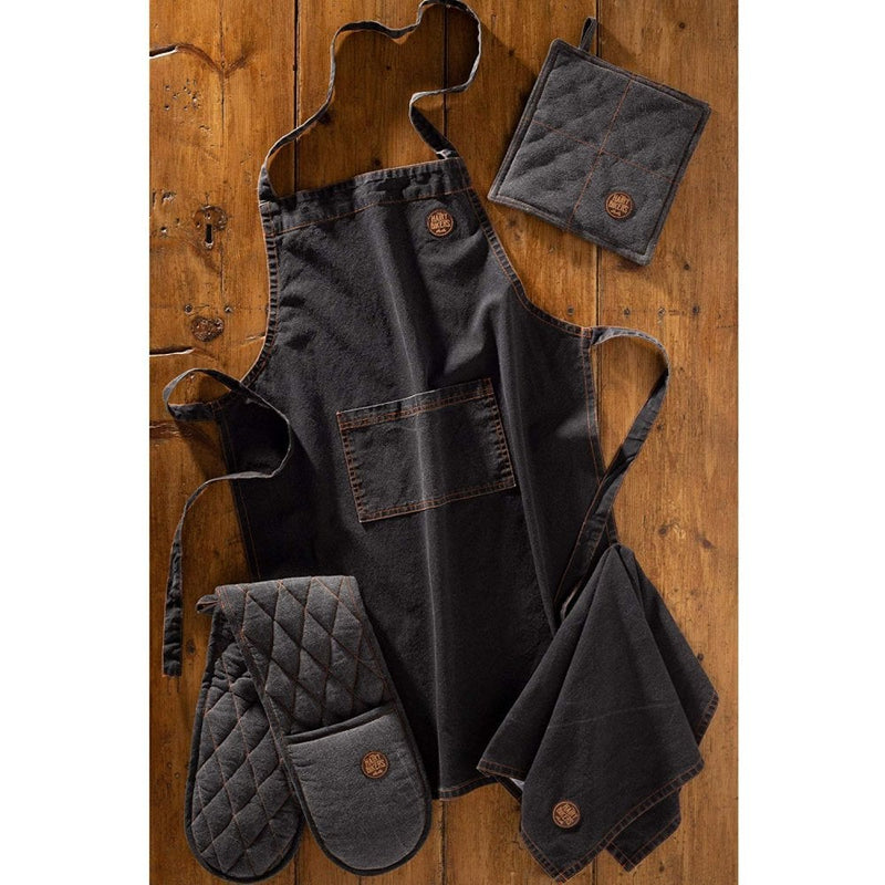 Black Stonewash Denim Double Oven Glove