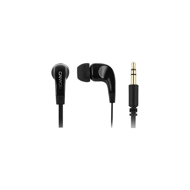 Canyon Essential Earphone Plastic With Mic - Black
