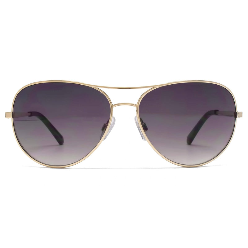 Ladies Gold Aviator Sunglasses